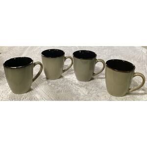 Set Of 4 Pfaltzgraff Coffee Mug Tan Brown Everyday Briar Pattern